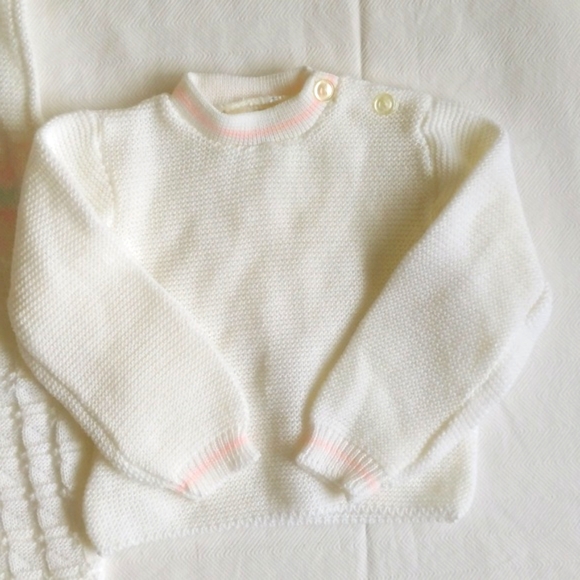 vintage Hudson's Bay acrylic knit matching sweater set 6-9 months baby girl - Picture 8 of 10